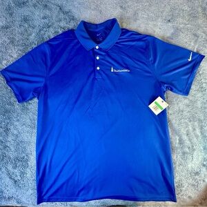 Nike Golf Dri-Fit Transamerica Men Size XL Blue Short Sleeve Golf Polo Shirt NWT